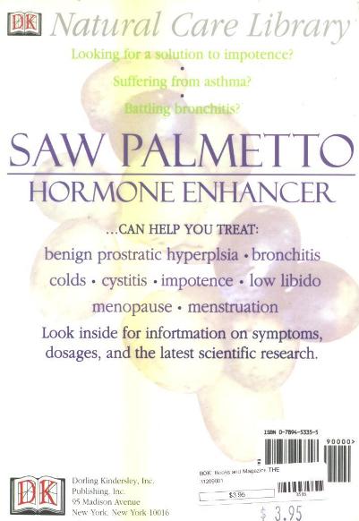 Saw Palmetto: Hormone Enhancer by Stephanie Pederson Back Cover